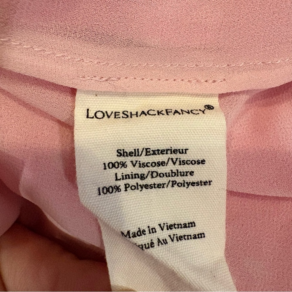 LOVESHACKFANCY Azreal Pink Ruffled Mini Dress Size 00 - Picture 8 of 10